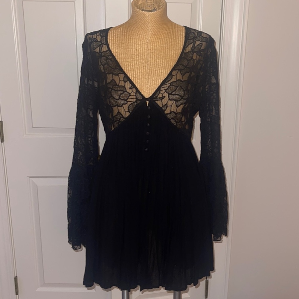 Free People Black Lace Dress
